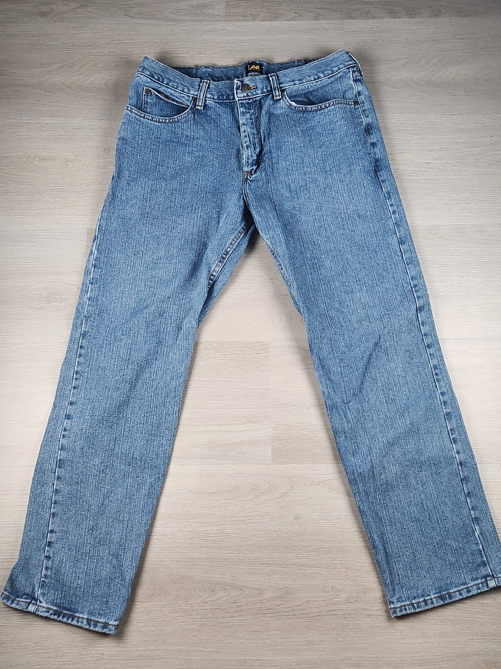 Lee Men's Straight Jeans in Light Blue Denim